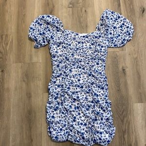 Blue and white dress